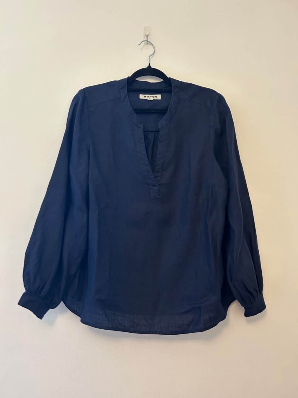 Boden Alice Linen Top in Navy Blue - Picture 2 of 8